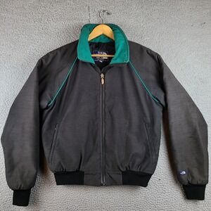 The North Face Bomber Jacket Coat 80s Full Zip Pockets Gray Men's Large USA Made